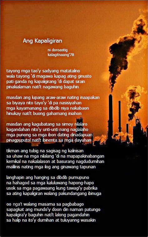 Mga Tula Tungkol sa Kalikasan (4 na Saknong) — .